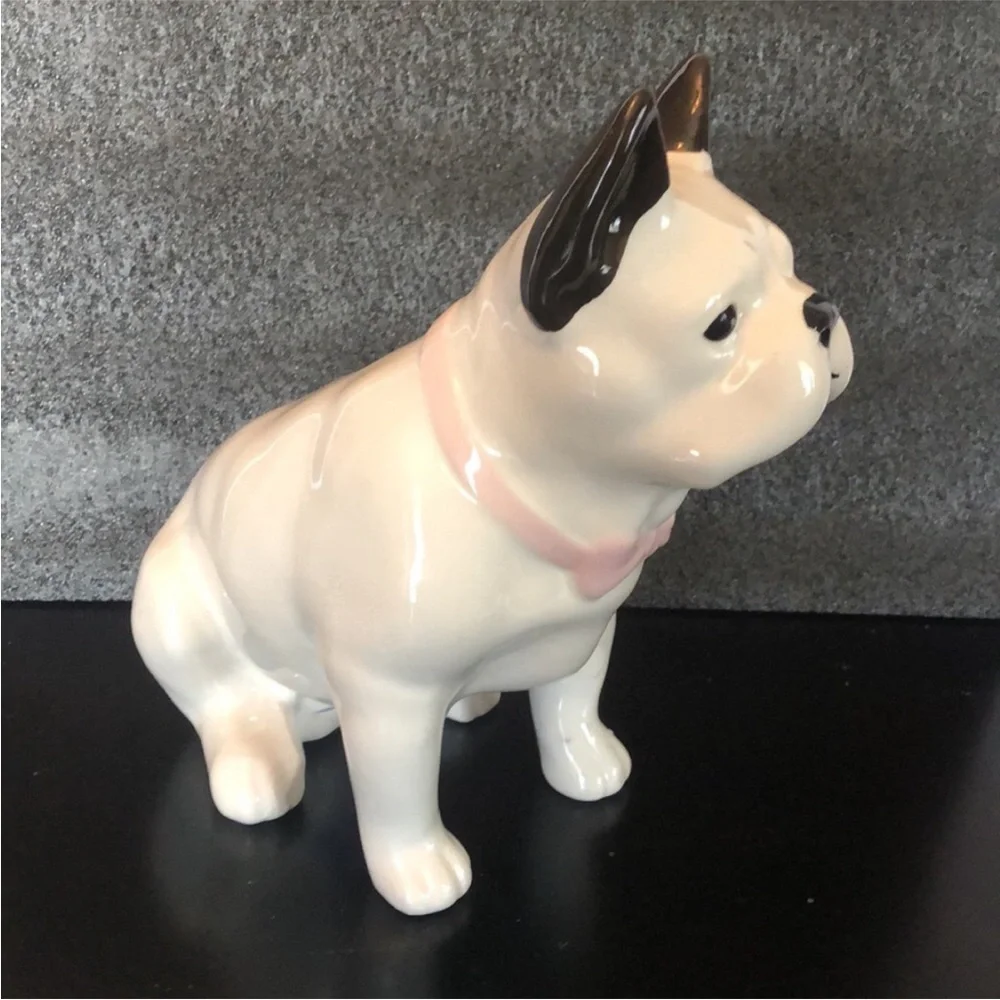 Ceramic Dog Figurine - Black and White